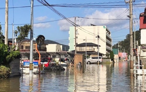 写真：豪雨で浸水被害が起きた宮城県石巻市の様子