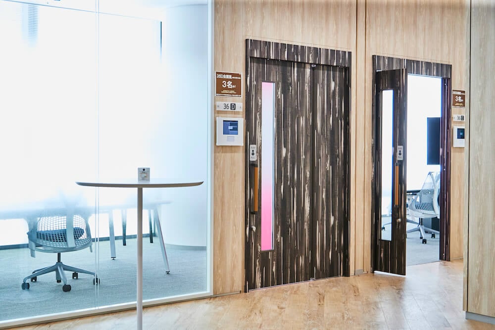 写真：会議室の扉