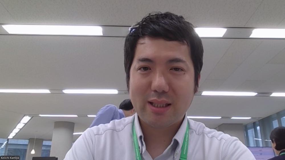 取材に応じる日本財団の神谷さん